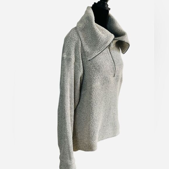 Sweaty Betty Restful Boucle Half‑Zip Sweatshirt Size 6 Neutral Comfy - Picture 7 of 10